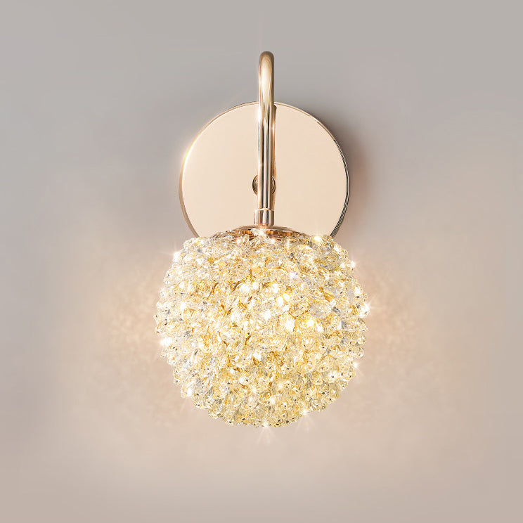 Crystal Orb Hardware Frame Wall Lamp