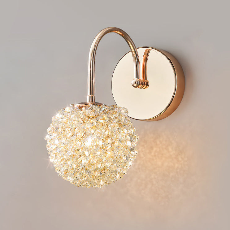 Crystal Orb Hardware Frame Wall Lamp