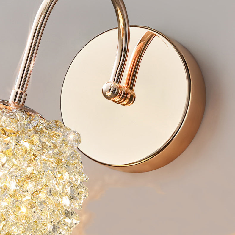 Crystal Orb Hardware Frame Wall Lamp