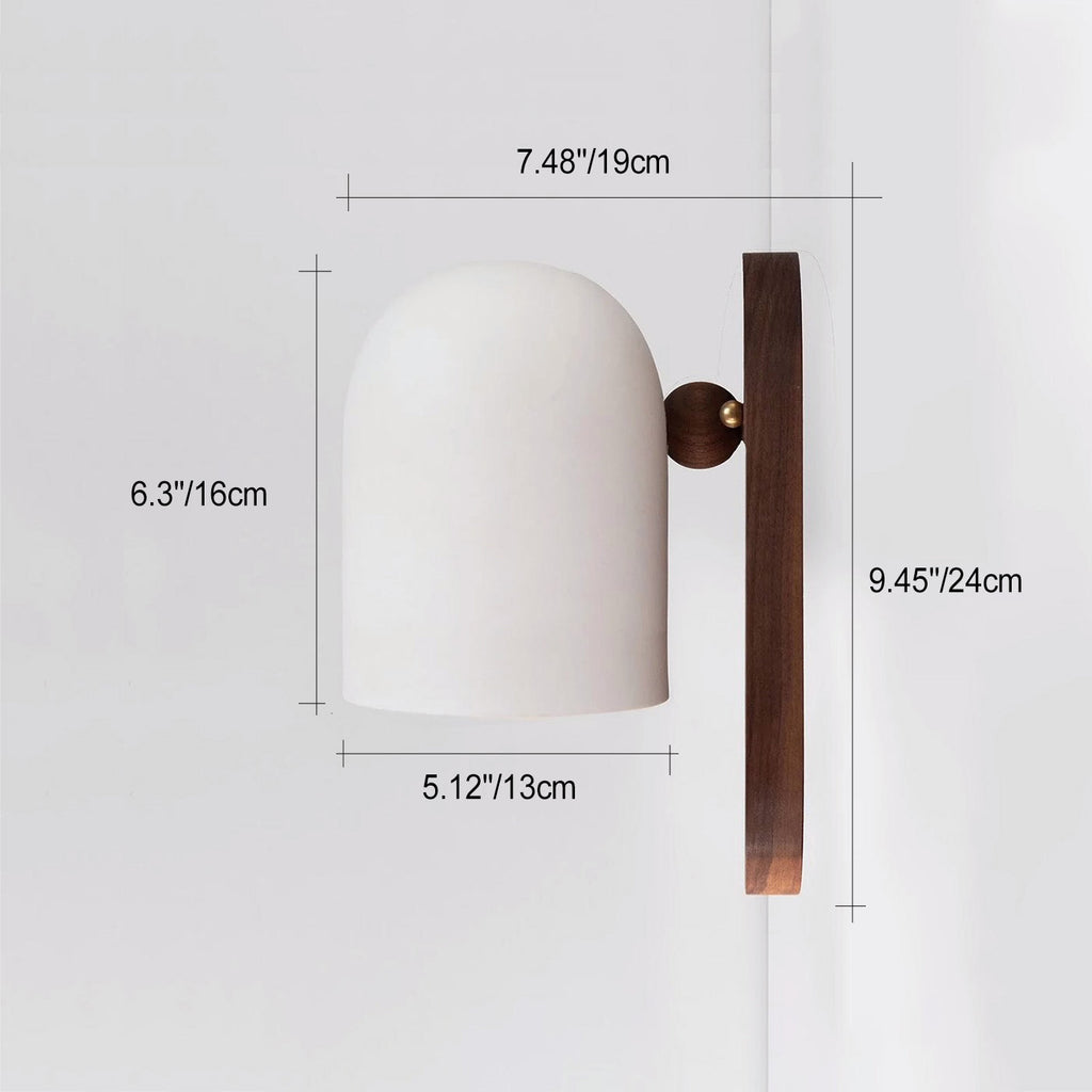Rotatable Cylinder Wood Living Wall Lamp