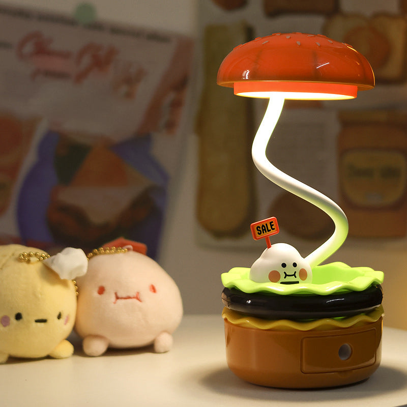 Hamburger Plastic Bedroom Table Lamp
