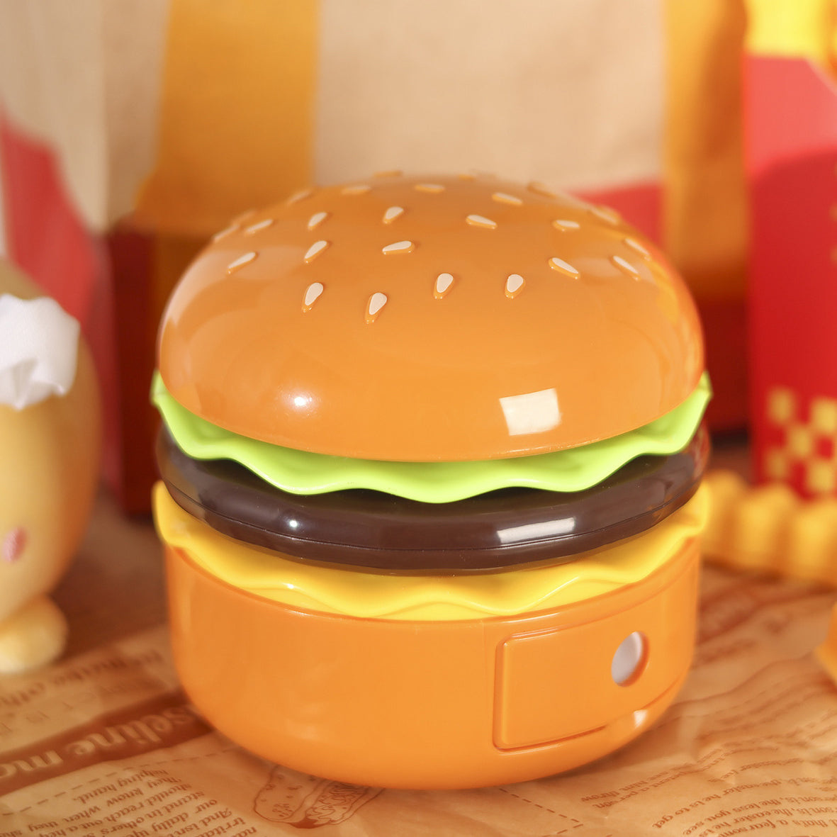 Hamburger Plastic Bedroom Table Lamp