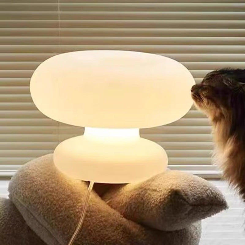 Round Donut Shape Glass Table Lamp