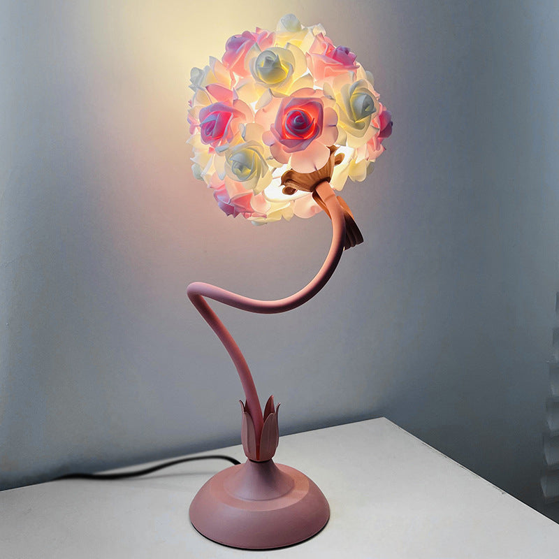 Rose Bouquet Iron Hose Table Lamp