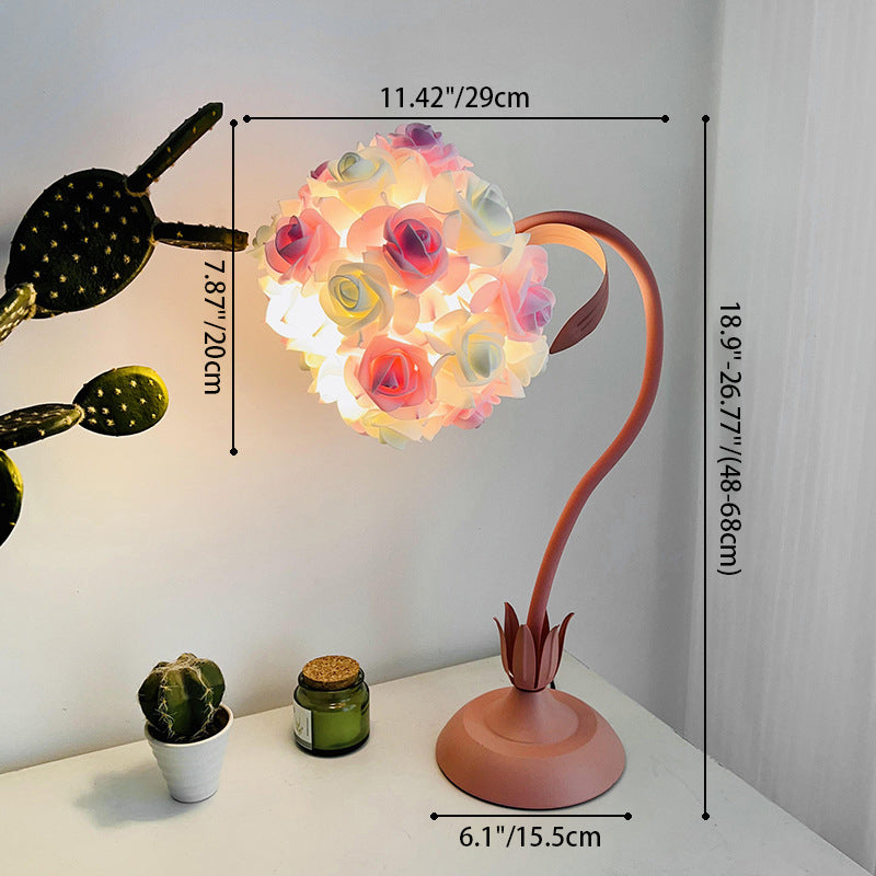 Rose Bouquet Iron Hose Table Lamp
