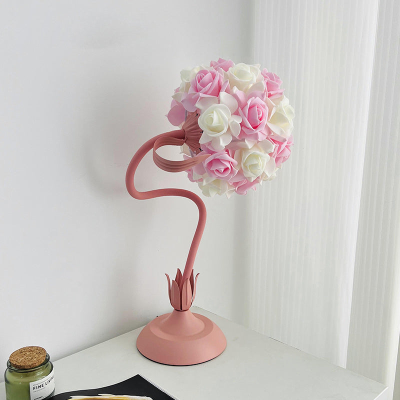 Rose Bouquet Iron Hose Table Lamp