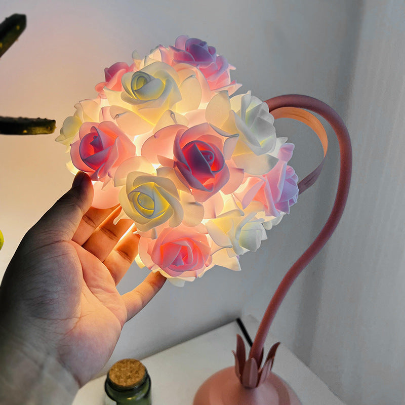 Rose Bouquet Iron Hose Table Lamp