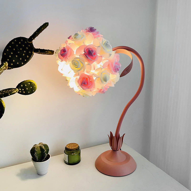 Rose Bouquet Iron Hose Table Lamp