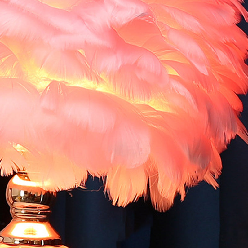 Round Ripple Ceramic Iron Table Lamp
