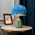 Round Ripple Ceramic Iron Table Lamp
