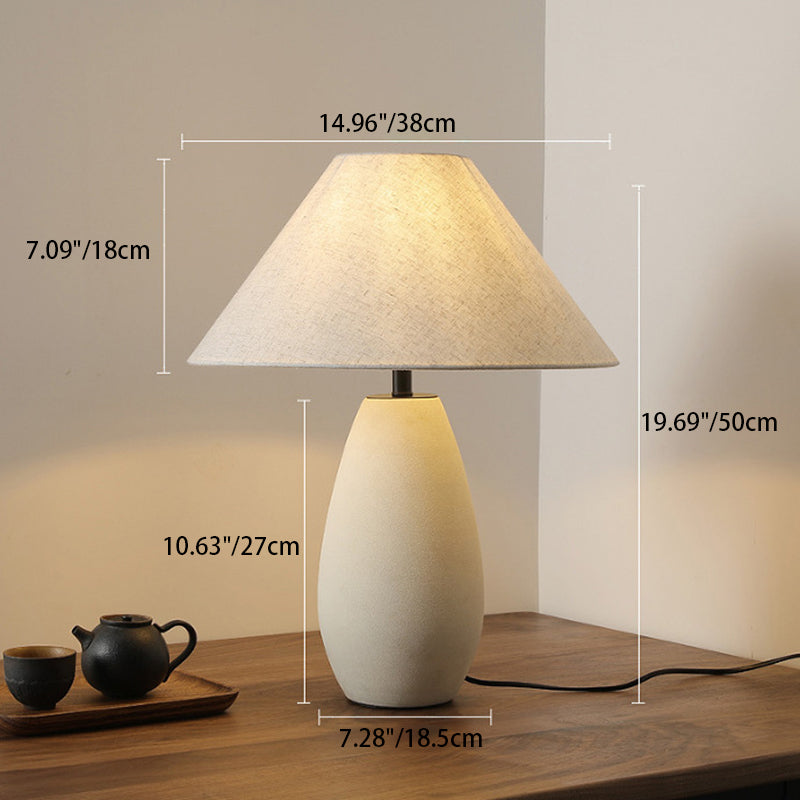 Cylinder Ceramic Jar Fabric Table Lamp
