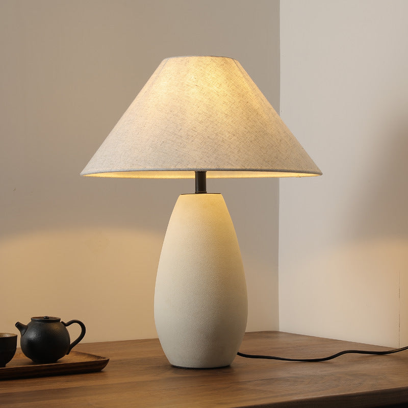 Cylinder Ceramic Jar Fabric Table Lamp