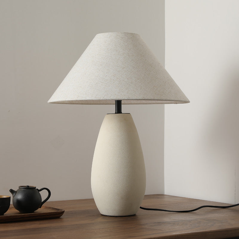 Cylinder Ceramic Jar Fabric Table Lamp