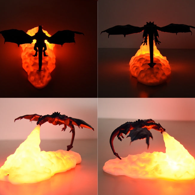3D Printed Fire-breathing Dragon Table Lamp