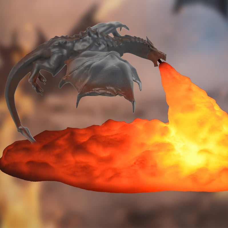 3D Printed Fire-breathing Dragon Table Lamp