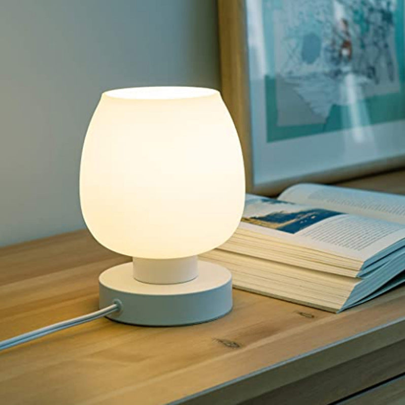 Round Glass Iron Bedroom Table Lamp