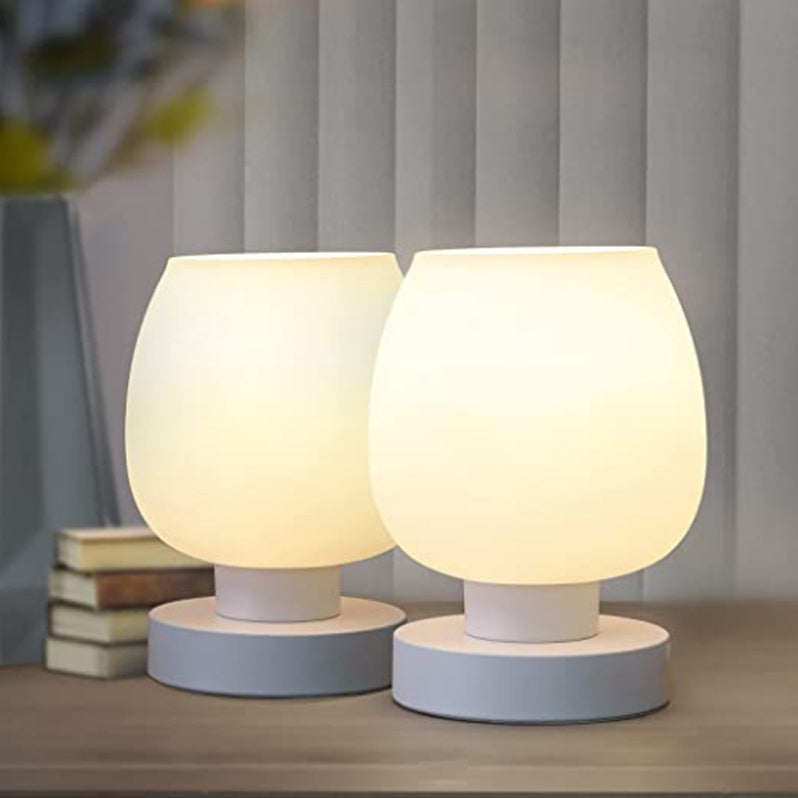 Round Glass Iron Bedroom Table Lamp