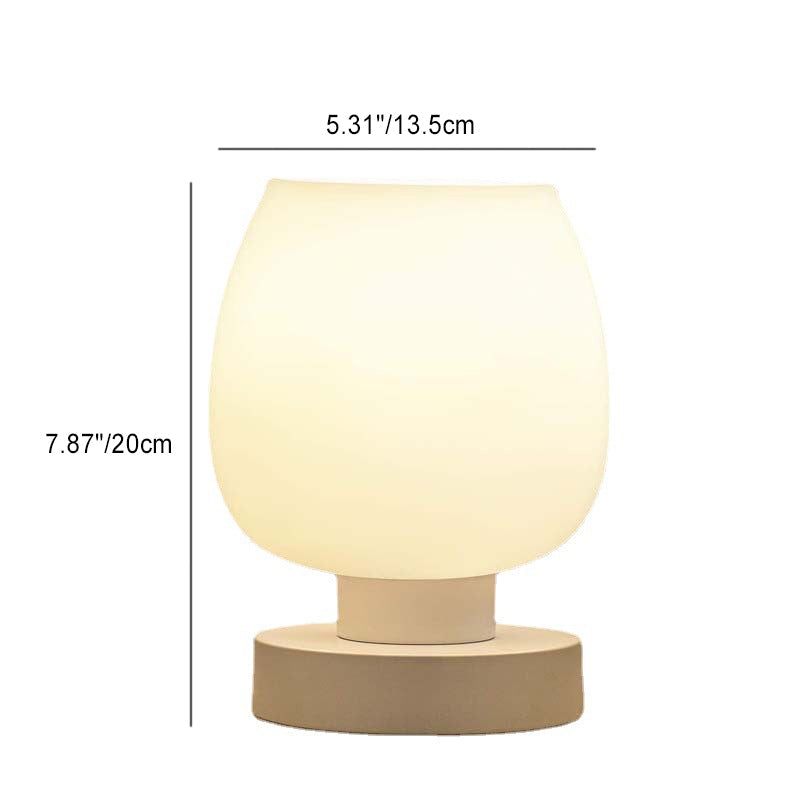Round Glass Iron Bedroom Table Lamp