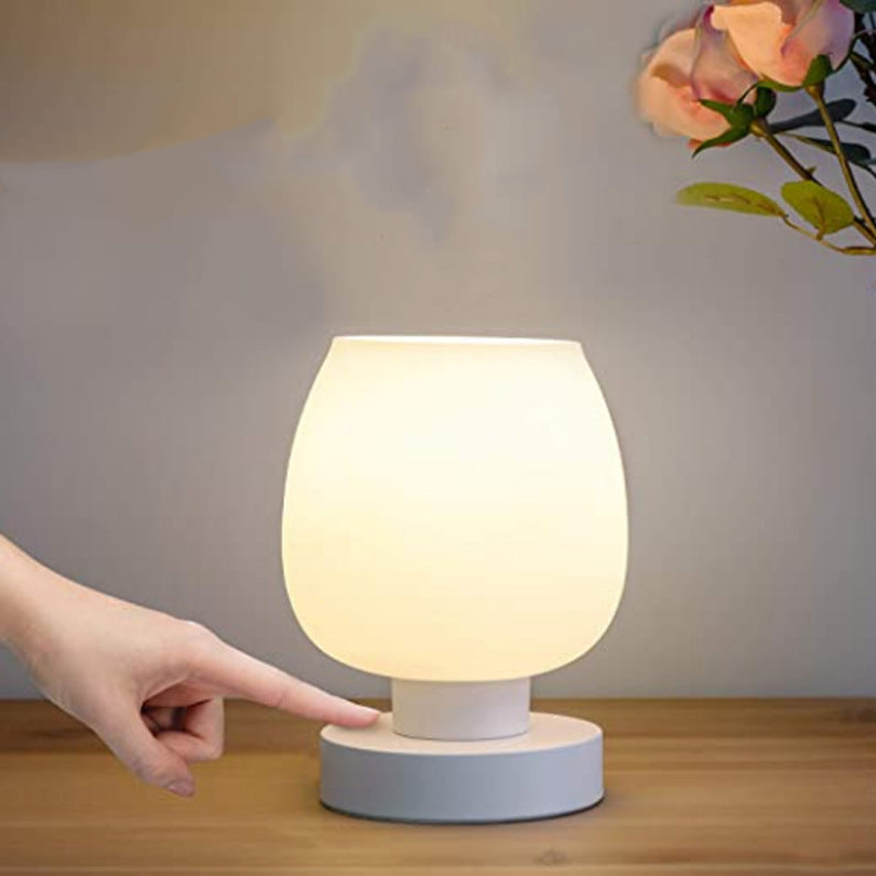 Round Glass Iron Bedroom Table Lamp