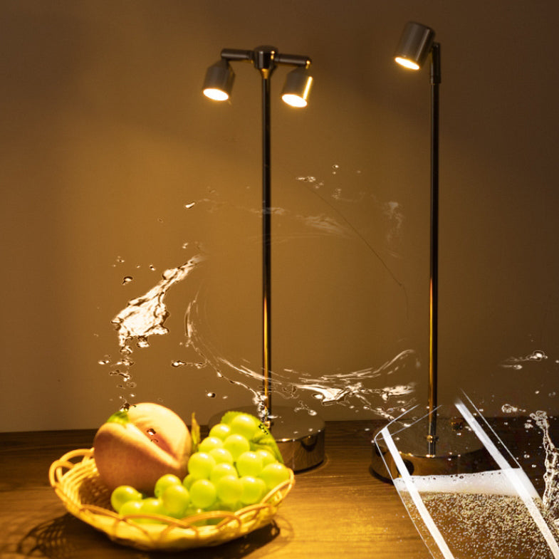 Cylindrical Iron Dining Room Table Lamp
