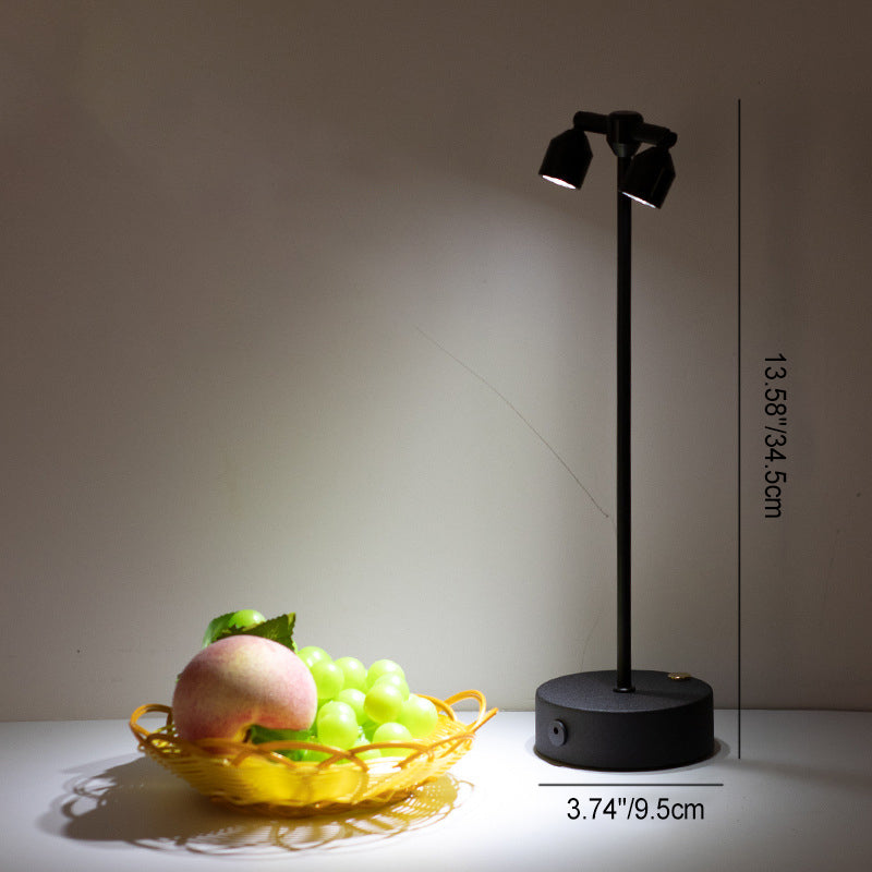 Cylindrical Iron Dining Room Table Lamp