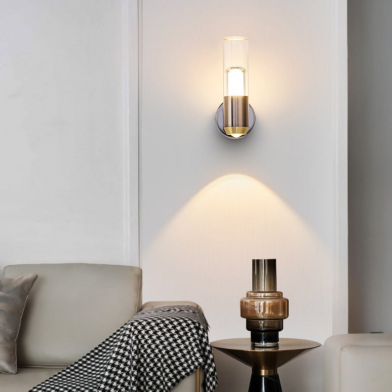 Cylindrical Aluminum Iron Acrylic Wall Lamp