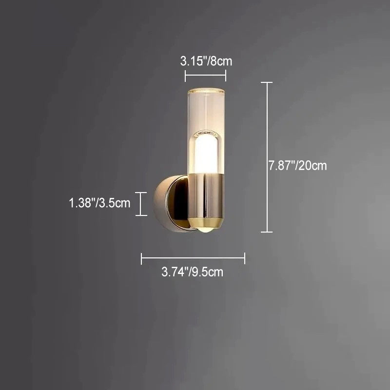 Cylindrical Aluminum Iron Acrylic Wall Lamp