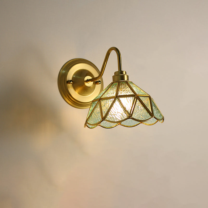 Domed Cylinder Flower Copper Wall Lamp