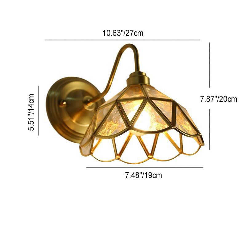 Domed Cylinder Flower Copper Wall Lamp