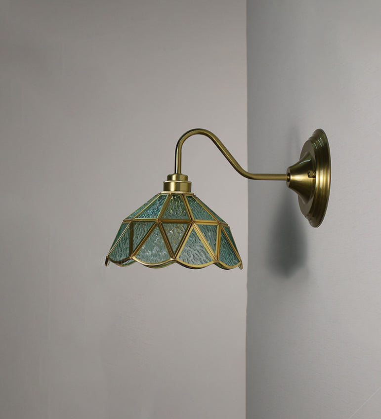 Domed Cylinder Flower Copper Wall Lamp