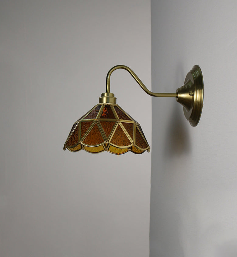 Domed Cylinder Flower Copper Wall Lamp