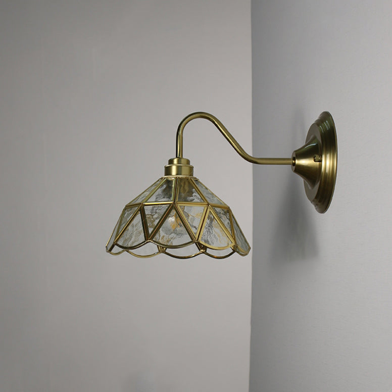 Domed Cylinder Flower Copper Wall Lamp