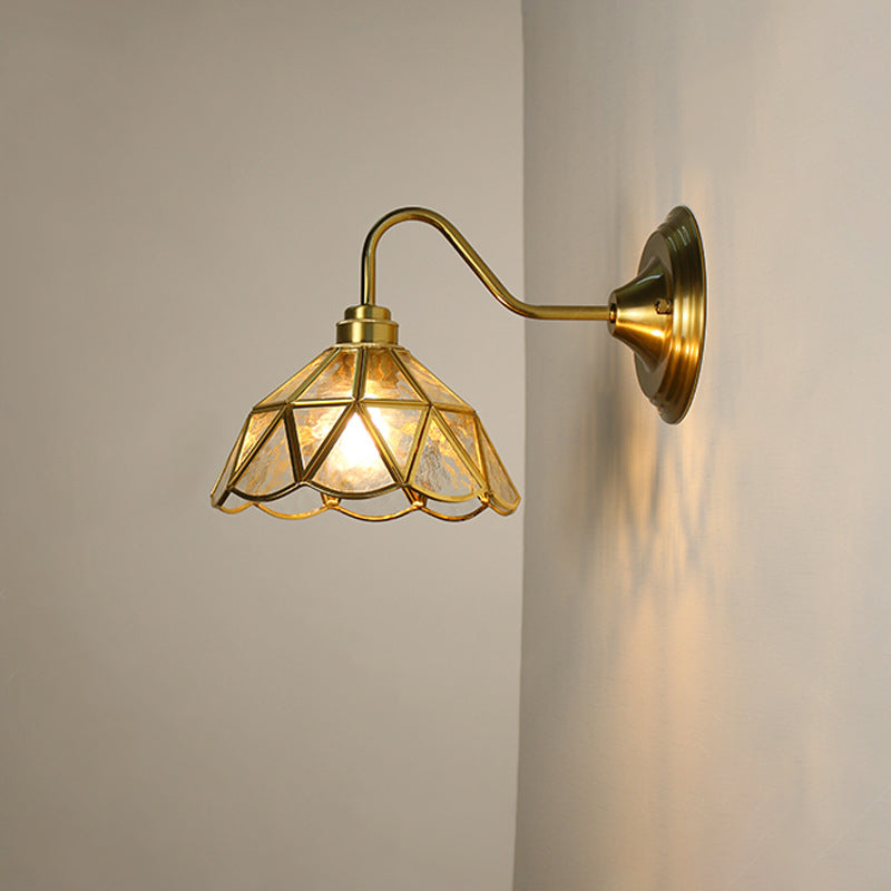 Domed Cylinder Flower Copper Wall Lamp