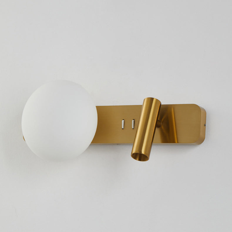 Rectangle Round Globe Aluminum Wall Lamp