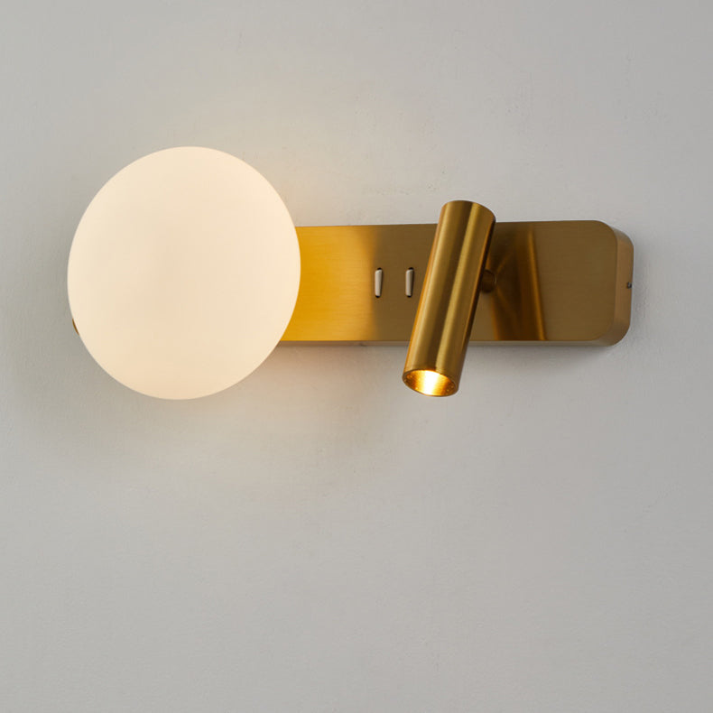 Rectangle Round Globe Aluminum Wall Lamp