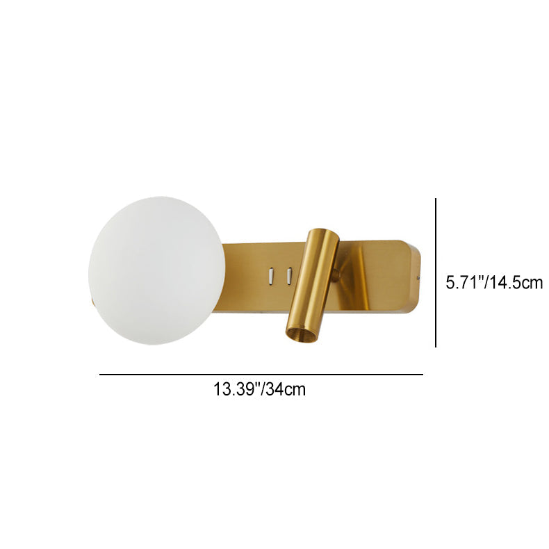 Rectangle Round Globe Aluminum Wall Lamp