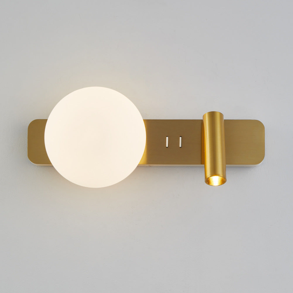 Rectangle Round Globe Aluminum Wall Lamp