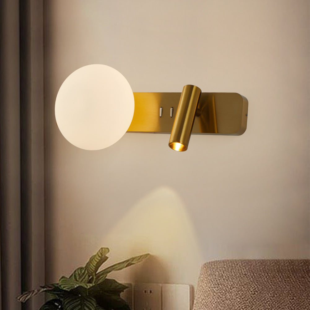 Rectangle Round Globe Aluminum Wall Lamp