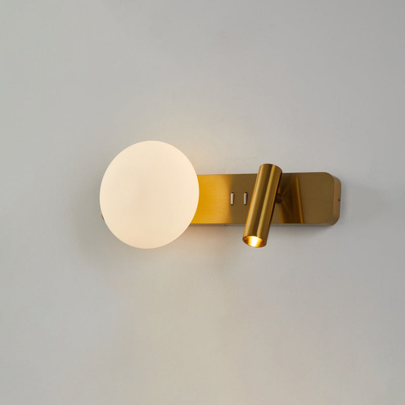 Rectangle Round Globe Aluminum Wall Lamp