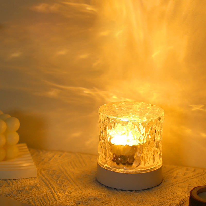 Cylinder Projection Acrylic Bedroom Table Lamp