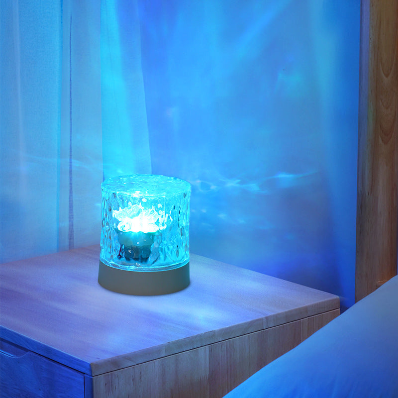 Cylinder Projection Acrylic Bedroom Table Lamp