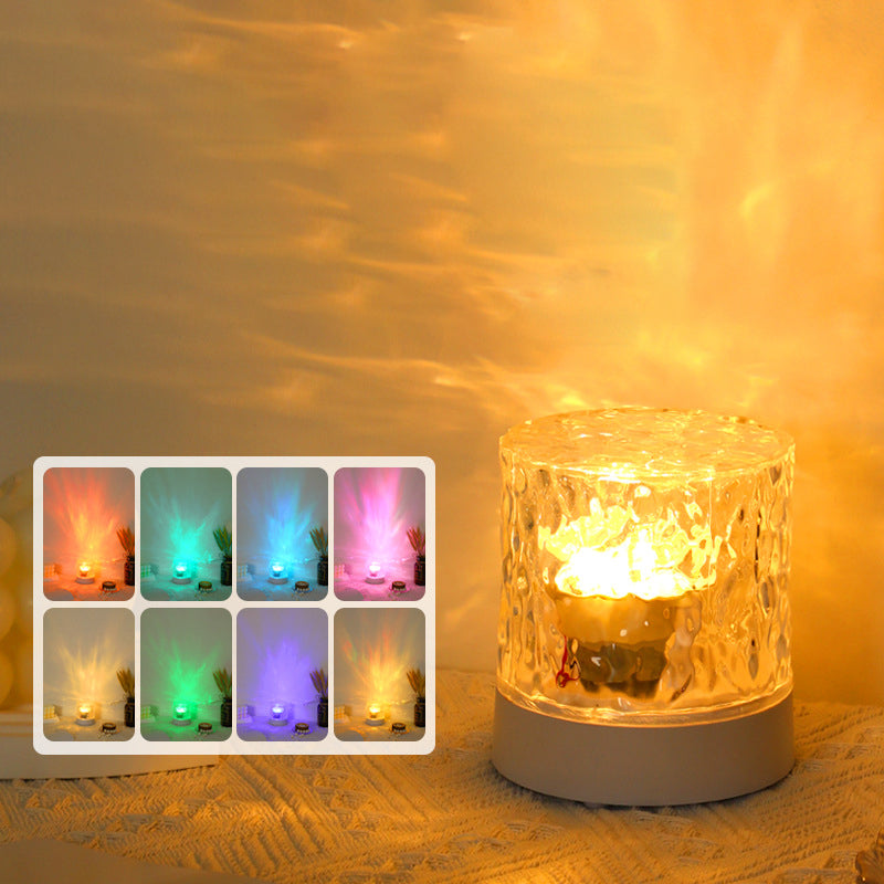 Cylinder Projection Acrylic Bedroom Table Lamp