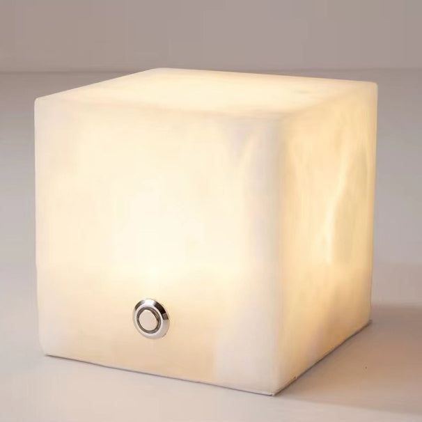 Square Globe Natural Marble Table Lamp