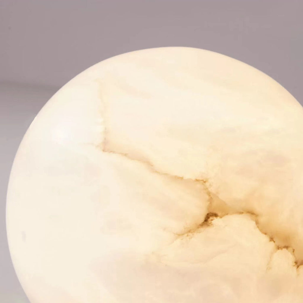 Square Globe Natural Marble Table Lamp