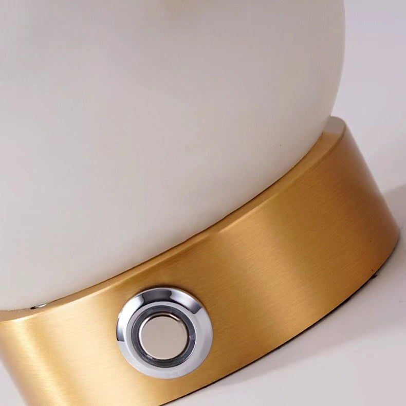 Square Globe Natural Marble Table Lamp