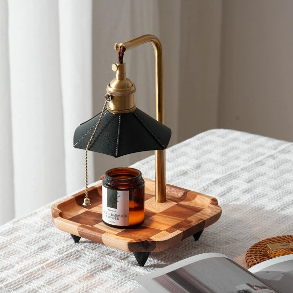 Hexagonal Umbrella Shape Wooden Table Lamp