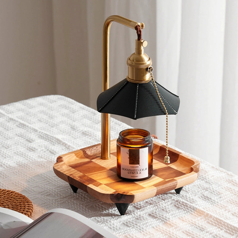Hexagonal Umbrella Shape Wooden Table Lamp
