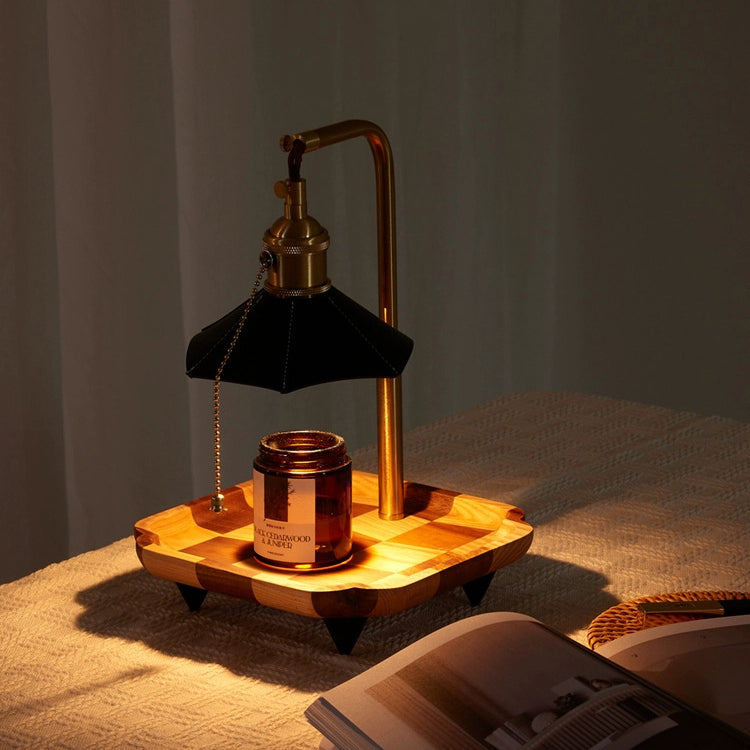 Hexagonal Umbrella Shape Wooden Table Lamp