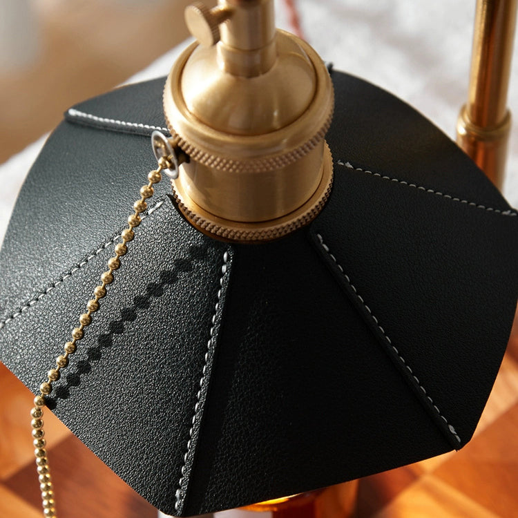 Hexagonal Umbrella Shape Wooden Table Lamp