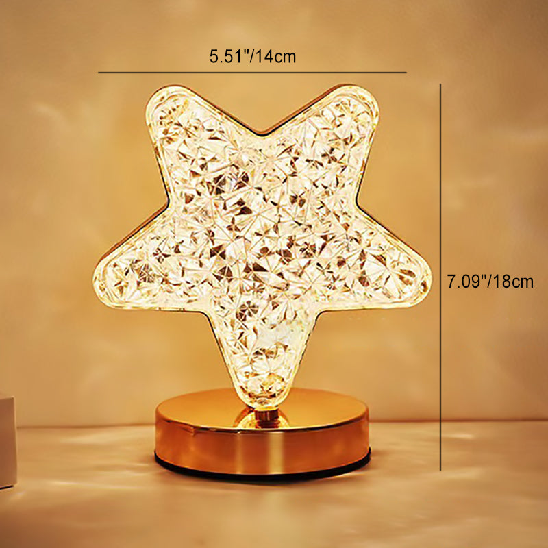 Star Acrylic Metal Bedroom Table Lamp